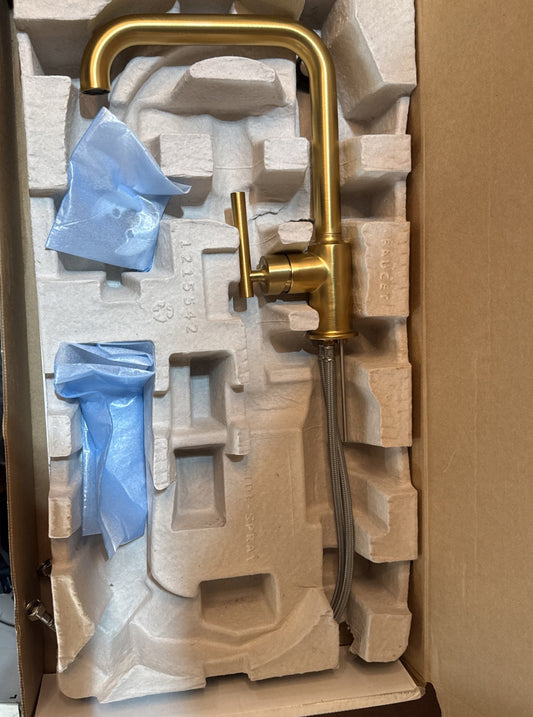 Kohler K-7507-2MB Purist 1.8 GPM Single Hole Kitchen Faucet, Brushed Brass