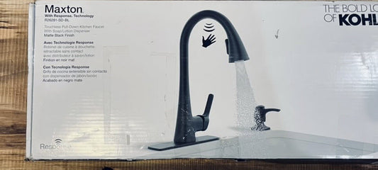 KOHLER R26281-SD-BL Maxton Touchless Pull-Down Kitchen Faucet w/ soap dispenser
