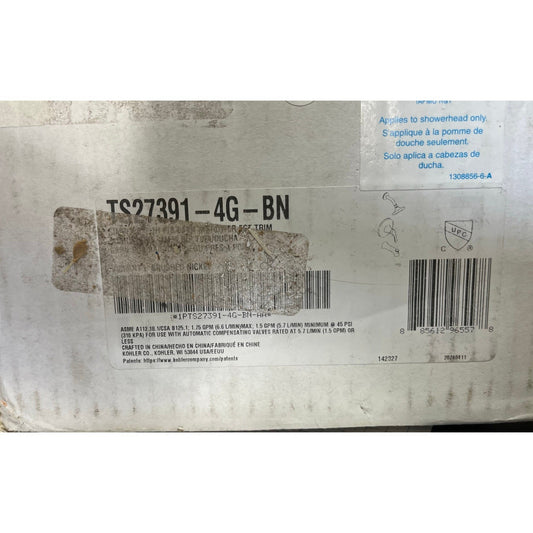 Kohler TS27391-4G-BN Simplice Rite-Temp bath shower trim kit, 1.75gpm