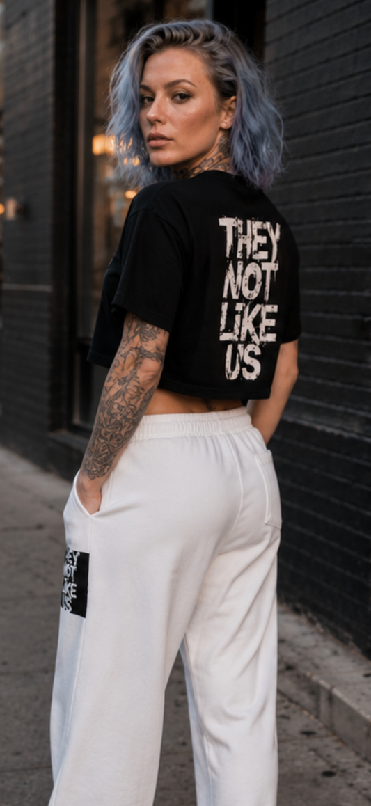 Graphicprint unisex wide-leg pants "They Not Like US"