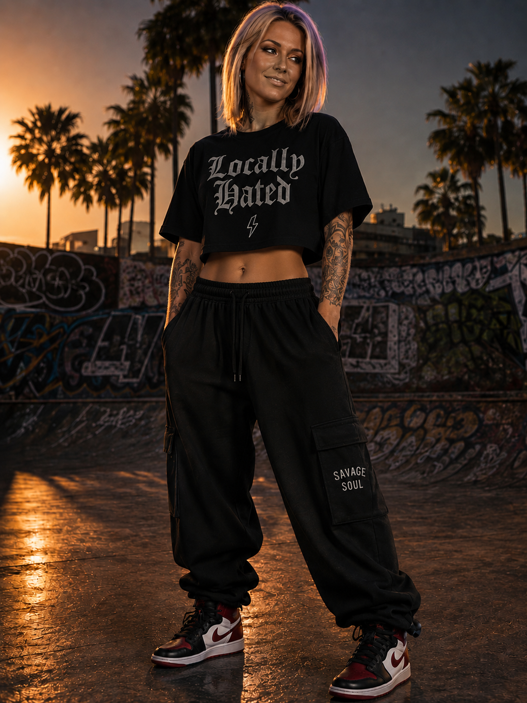 Locally Hated Bolt Cropped Tee