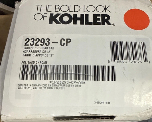 Kohler 23293-CP Square 12" Grab Bar - Polished Chrome