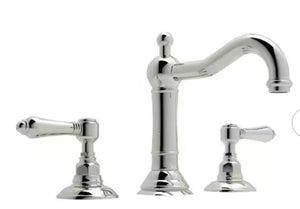 rohl a1409LMPN-2 acqui widespread bathroom faucet – polished nickel – no handles
