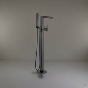 Delta Ara T4767-BLFL Floor-Mount Tub Filler Trim w/ Handshower – Matte Black