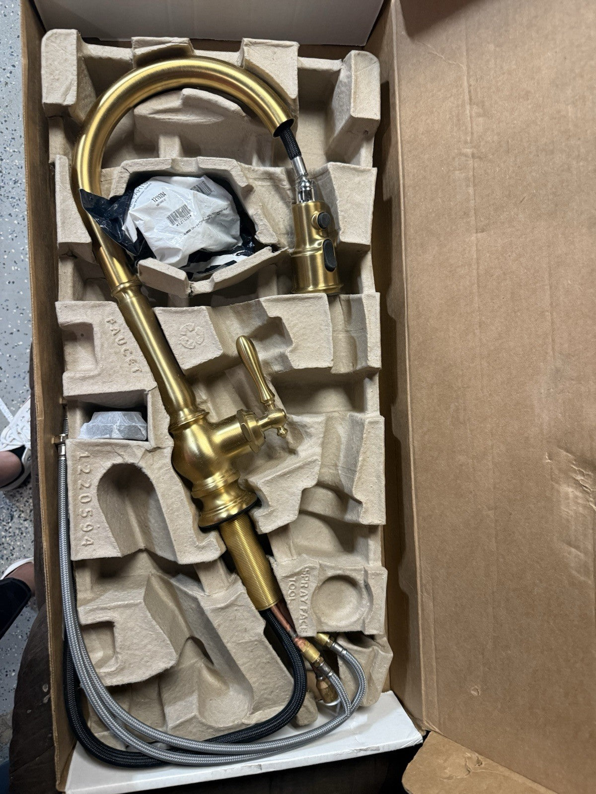 Kohler K-99259-2MB Artifacts Pull-Down Kitchen Faucet – Brushed Moderne Brass