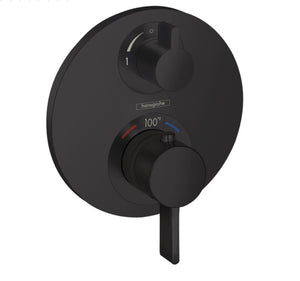 Hansgrohe 15757671 Ecostat S Thermostatic Valve Trim Matte Black, Volume Control