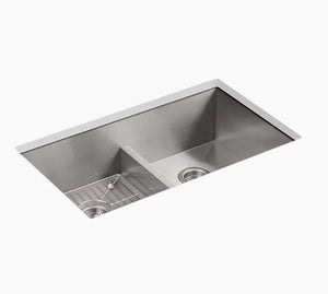 kohler 3838-4-na vault 33" double basin top-mount/under-mount kitchen sink