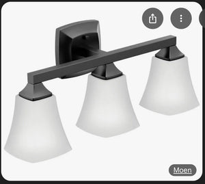 Moen YB5163BL Voss Matte Black Three Globe Bath Light