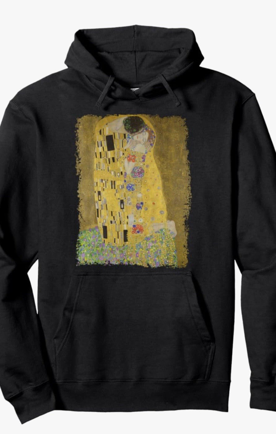 Gustav Klimt - The Kiss, Immersive Expierence Black Hoodie, size small