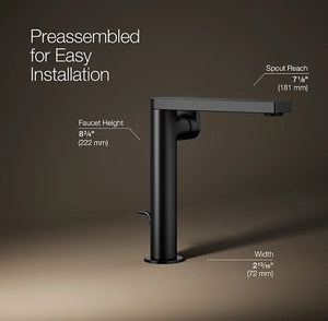 Kohler K-73168-4-BL Composed Tall Single-Handle Vessel Faucet – Matte Black