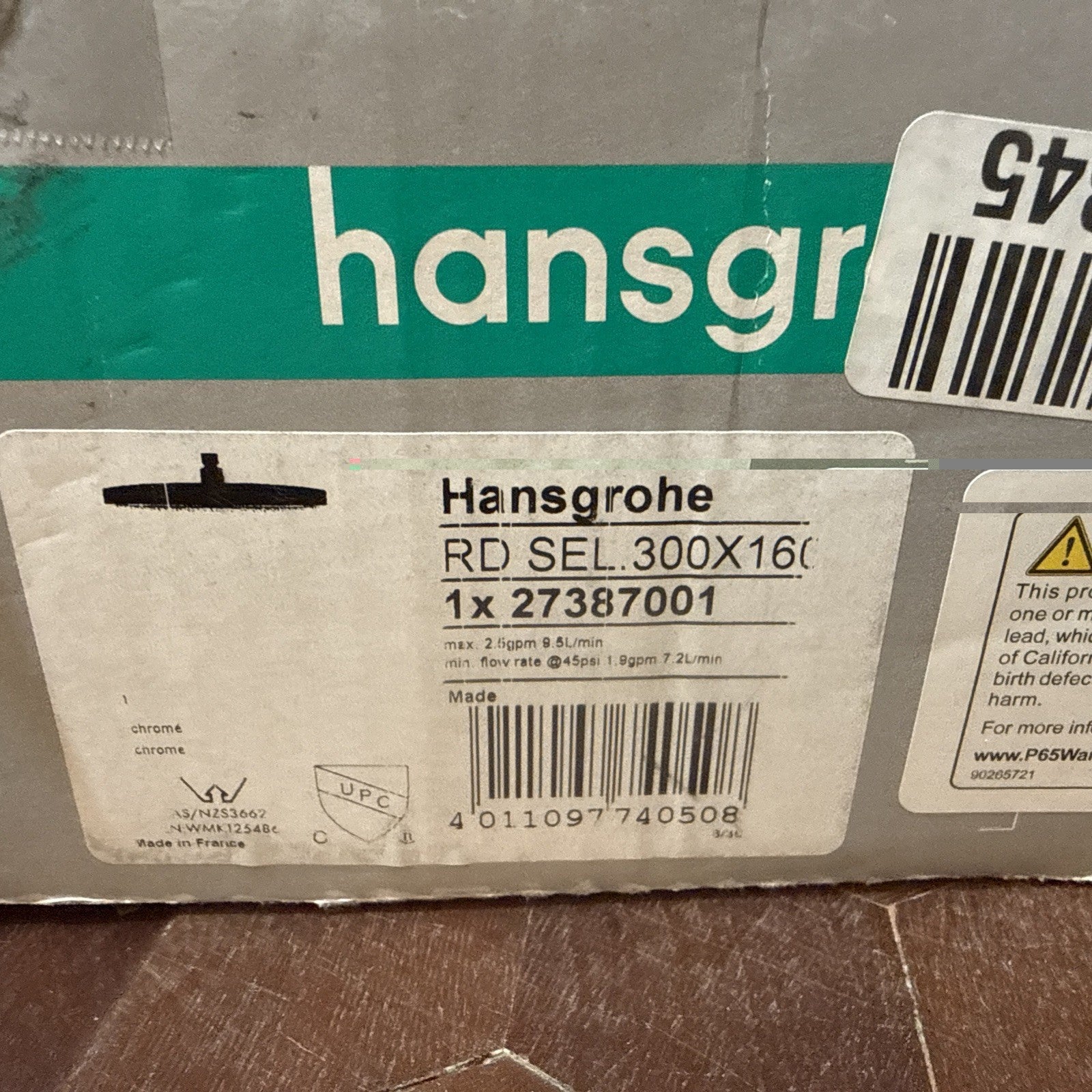 Hansgrohe 27387001 Raindance Select E Showerhead 300 2-Jet, 2.5 GPM in Chrome
