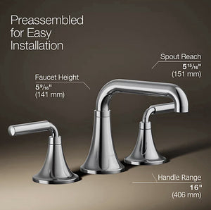 27416-4-cp tone widespread bathroom sink faucet, 1.2 gpm, polished chrome