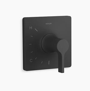 Kohler Venza 1-Handle Pressure-Balancing Valve Trim in Matte Black