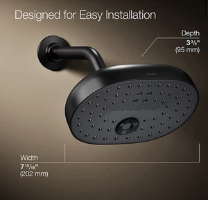 KOHLER Statement 3-Spray 2.5 GPM 8"  Wall Mount Fixed Shower Head in Matte Black