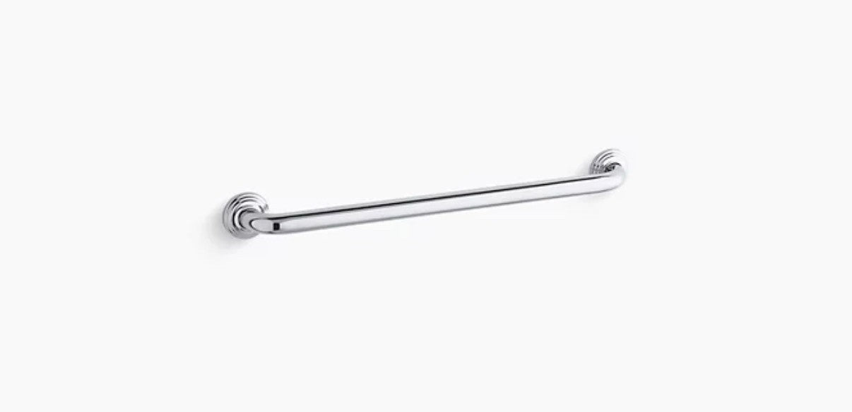 Kohler K-10542-S Traditional Polished Stainless 24" Grab Bar Polished Stainless