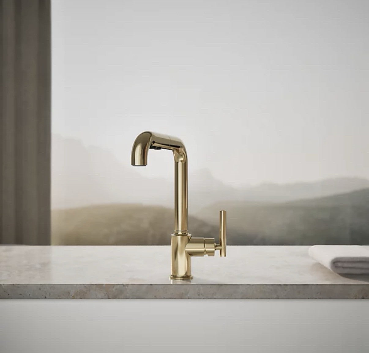 Kohler 7509-AF Purist Single-Handle Bar Sink Faucet - French Gold
