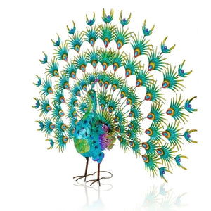 alpine corporation jumbo size green majestic peacock decor –71 of garden glamour