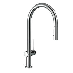 hansgrohe 72846801 talis n kitchen faucet pull down 2-spray steel optik