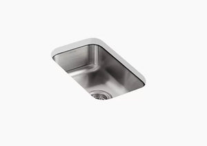 Kohler K-3333-NA 10-3/4" 1-Bowl Square Basin Undermount Bar Sink Stainless Stee