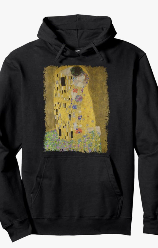 Gustav Klimt - The Kiss, Immersive Experience Black Hoodie, size XL
