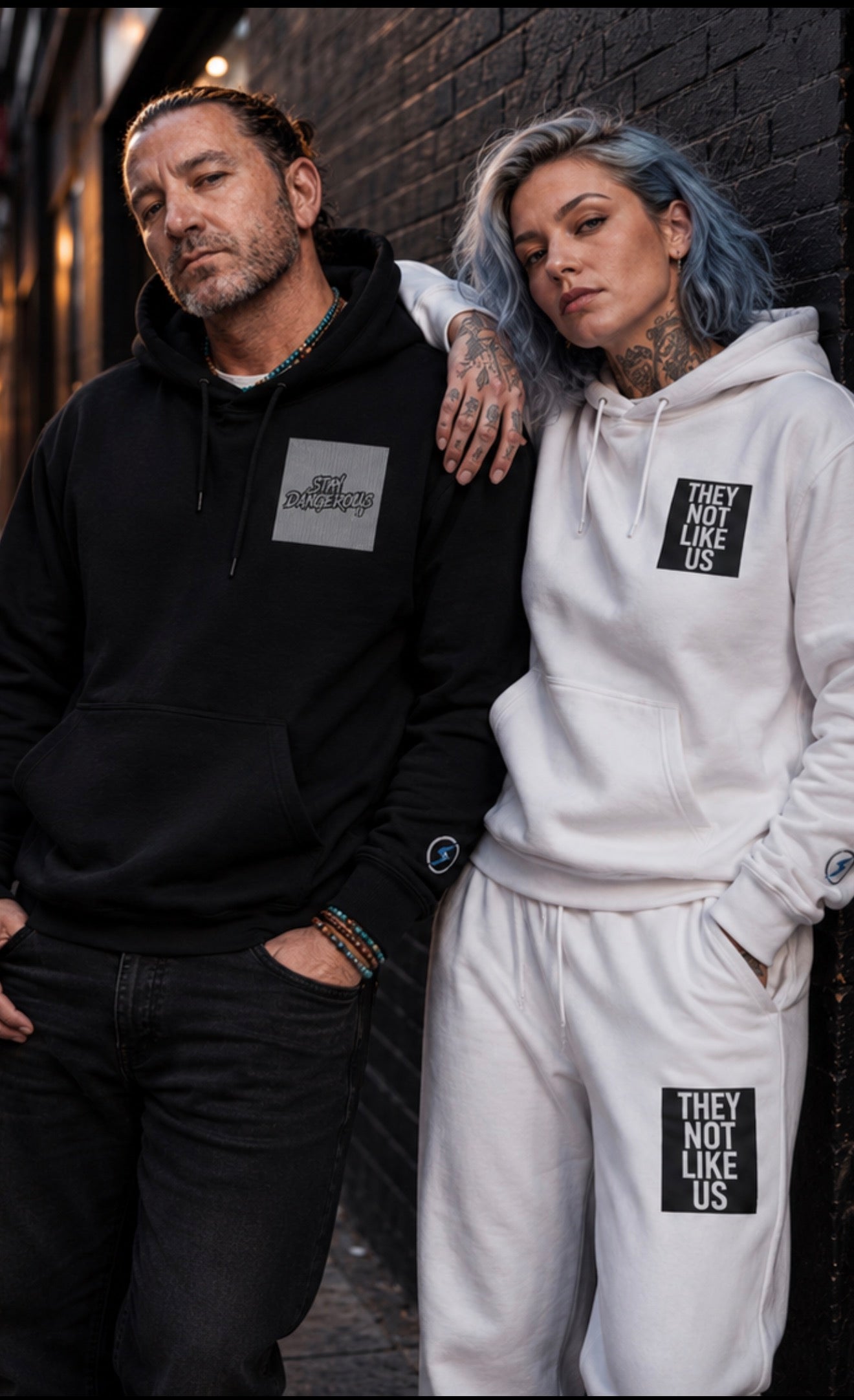 Graphicprint unisex wide-leg pants "They Not Like US"