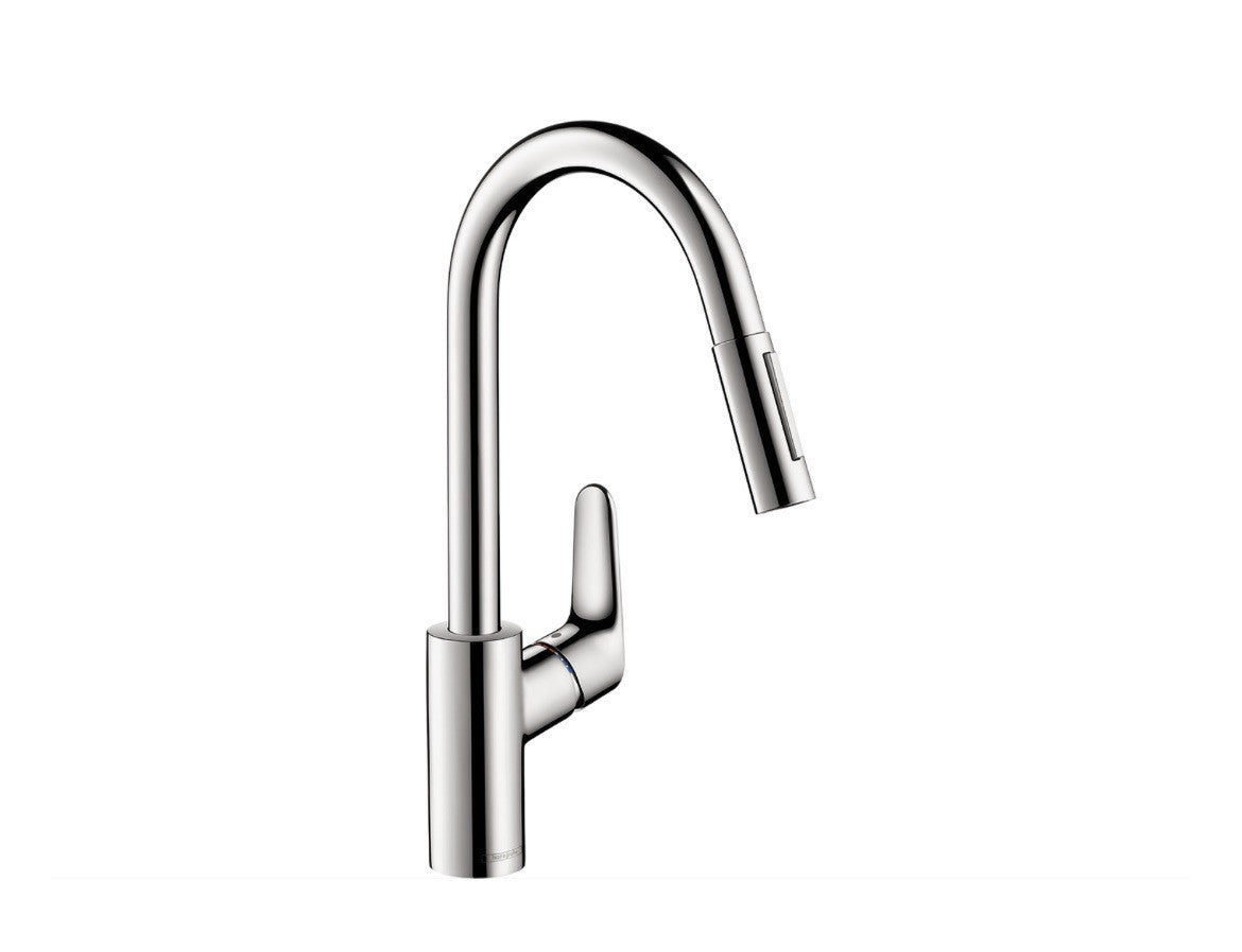 Hansgrohe Focus 04505000 High-Arc Kitchen Faucet, Pull-Down Spray, Chrome
