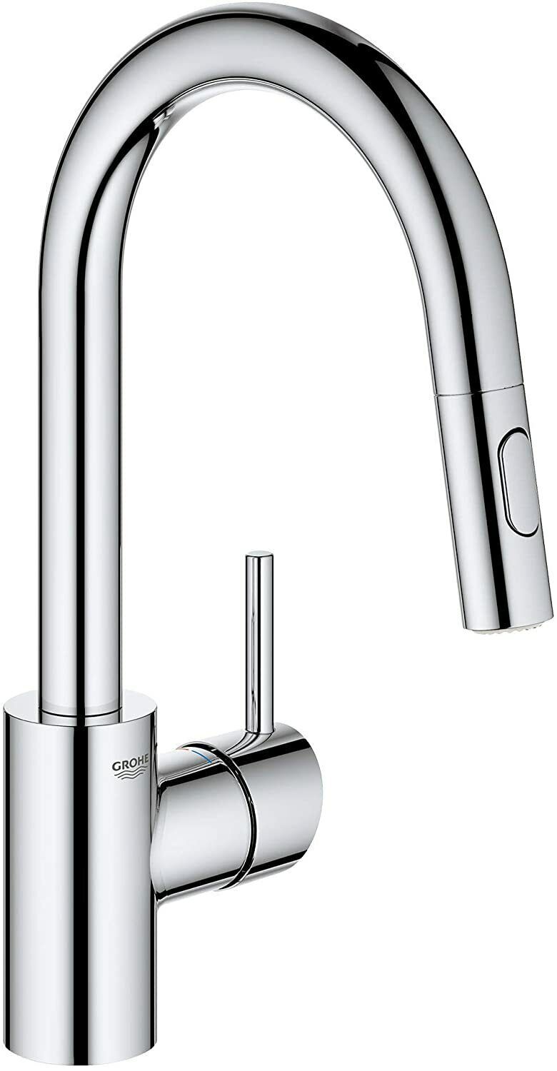 GROHE Concetto Pull-Down Kitchen Faucet – StarLight Chrome – 31479001
